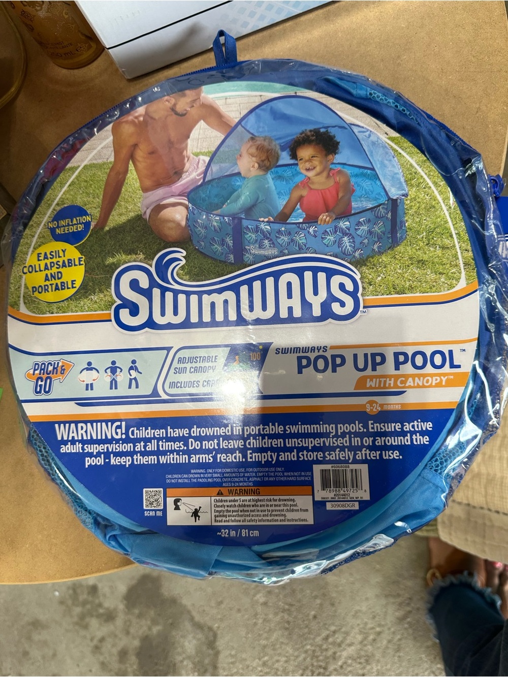 Swimways Kids Pop Up Pool with Canopy - Blue